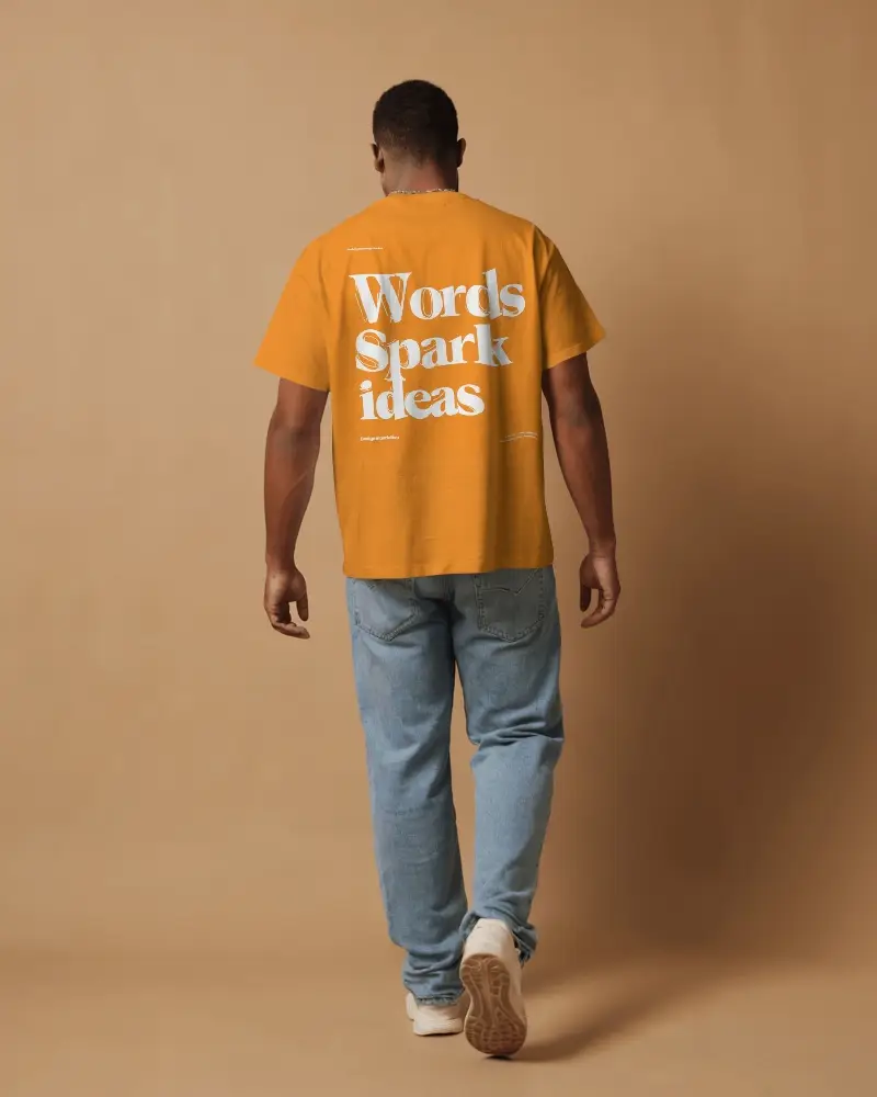 Male Model Walking Showing Back Tshirt Mockup Perfect For Summer Casual Style