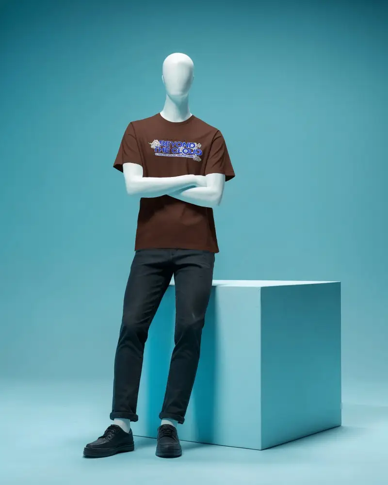 Casual Tshirt Mockup Mockup With Folded Arms Modern Studio Fashion Photography Layout