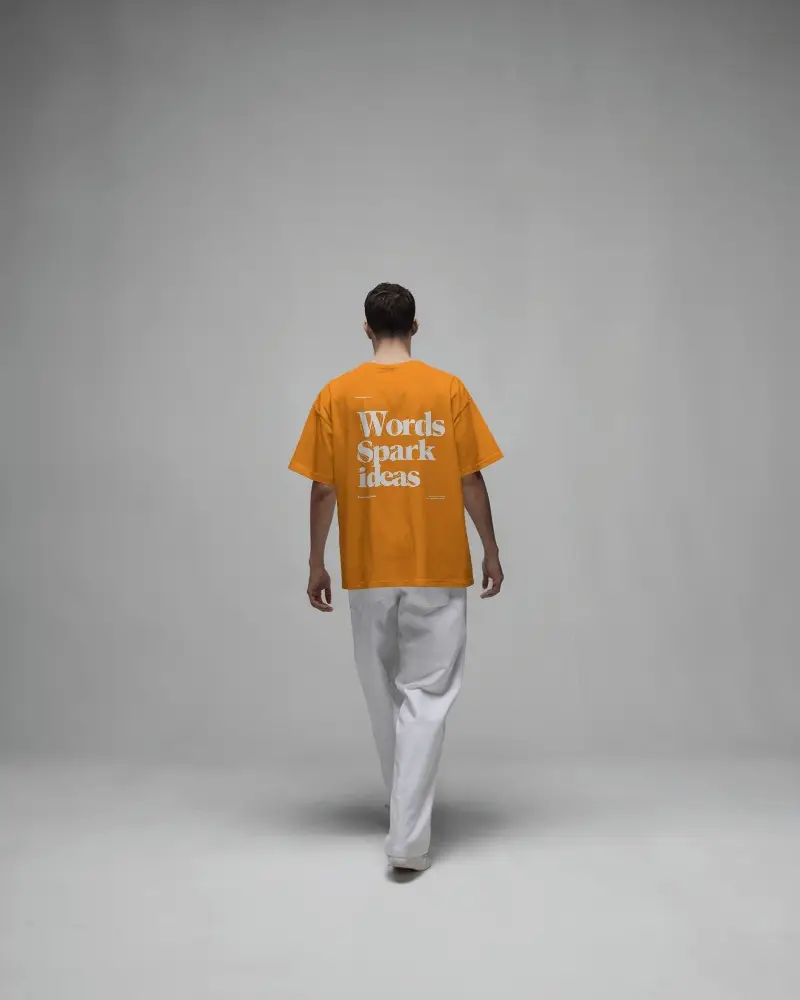 Mens Relaxed Fit Tshirt Mockup Back View High Quality Cotton Comfortable Casual Wear Stylish