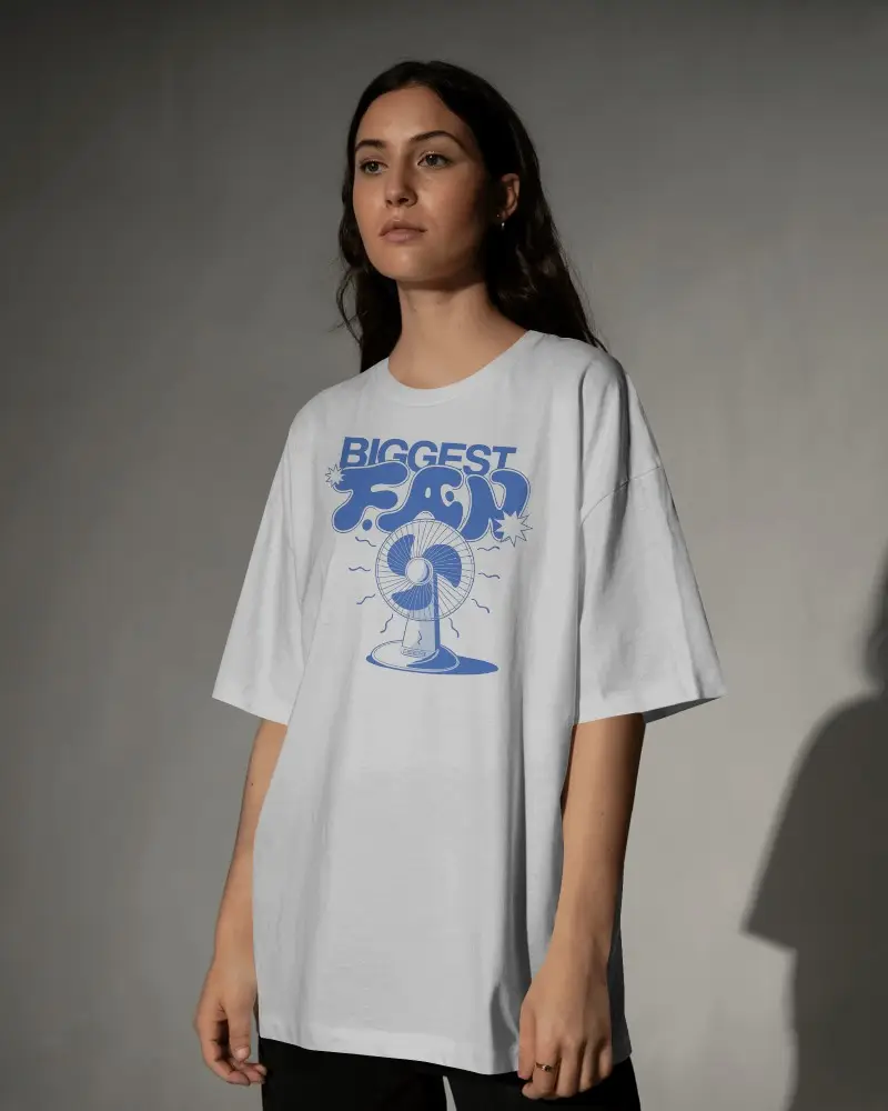 Studio Fashion Tshirt Mockup Women Relaxed Fit Front Facing Clean Background Studio Light