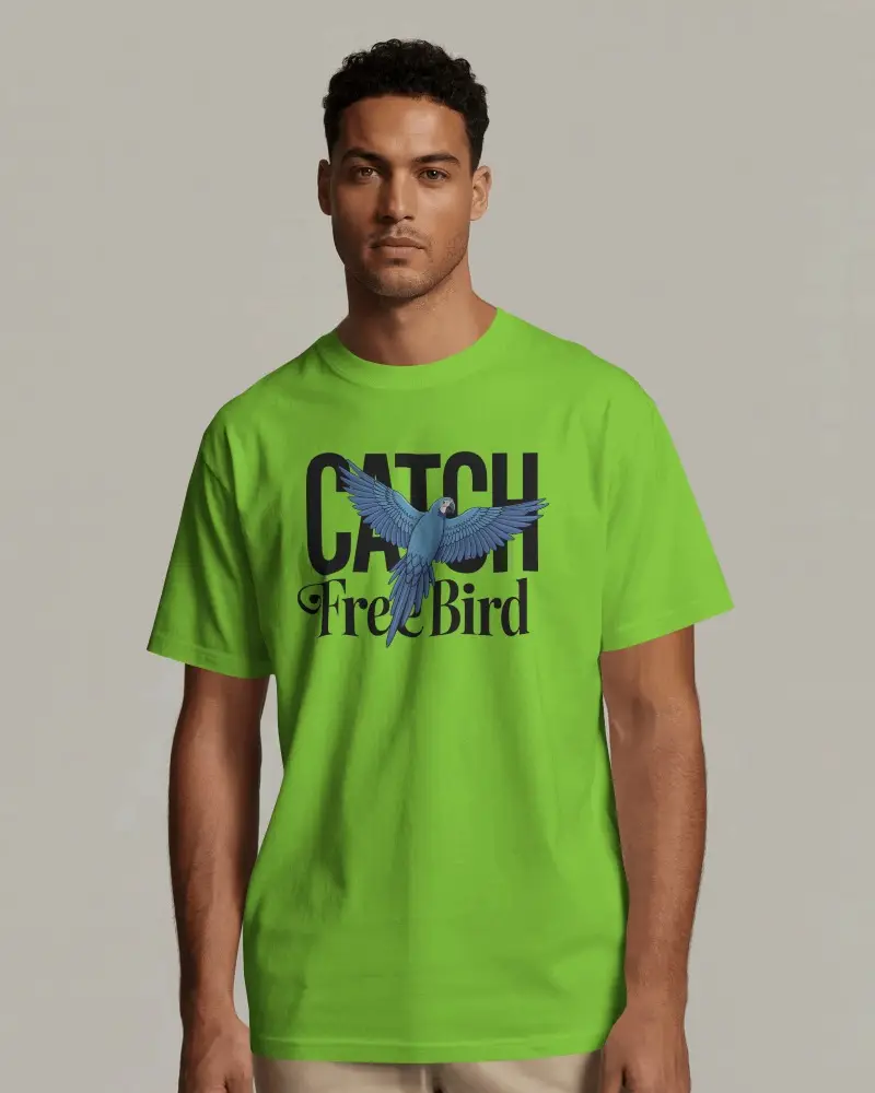 Mens Front Tshirt Mockup Male Model Standing Straight Minimal Fashion Presentation