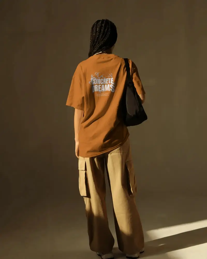 Relaxed Fit Basic Crewneck Tshirt Mockup With Short Sleeves Womens Casual Fashion Wear