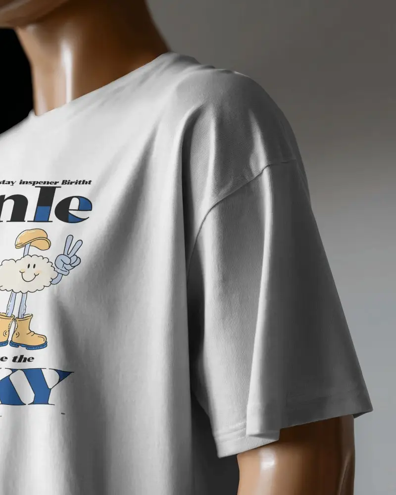 Studio Lighting T Shirt Mockup Mannequin Close Up Shoulder Detail Modern Minimal Fashion