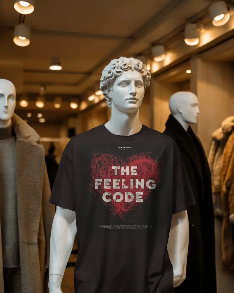 Store Display T Shirt Mockup Mannequin Front View Warm Retail Lighting Fashion Interior