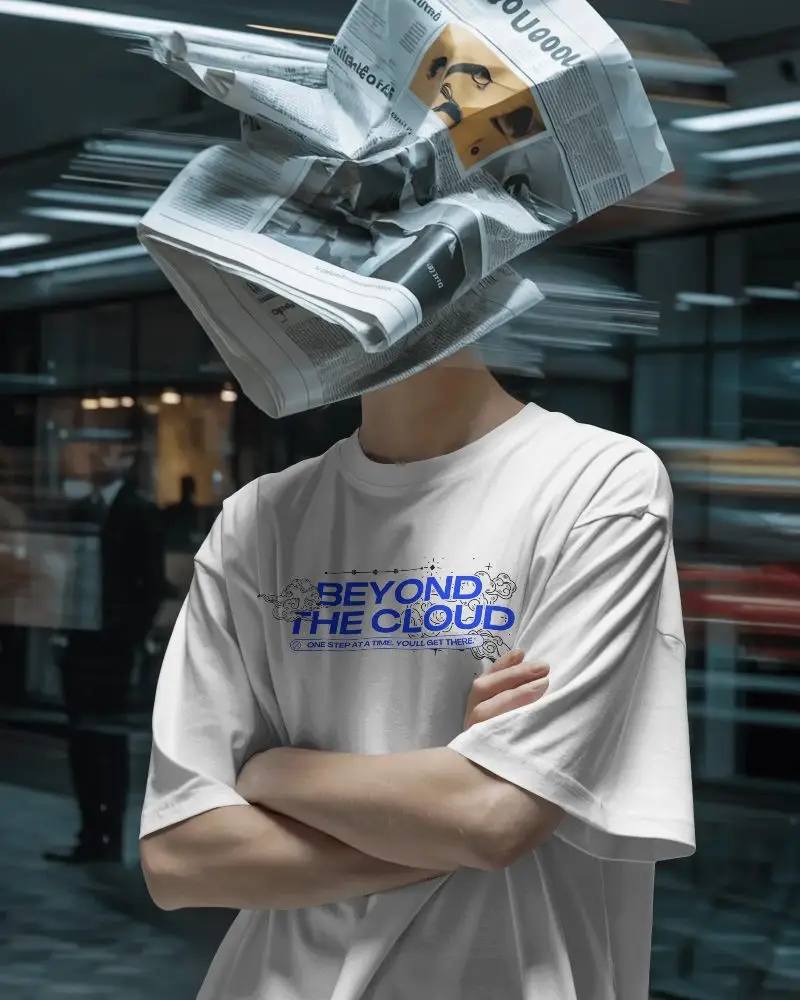 Urban Style Relaxed Tshirt Mockup With Crossed Arms Pose For Digital Apparel Presentations