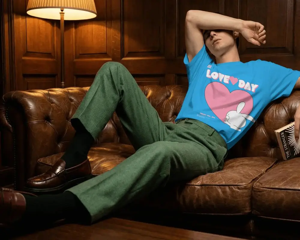 Relaxed Fit Cotton Tshirt Mockup For Modern Men Lifestyle Fashion And Casual Wear Online