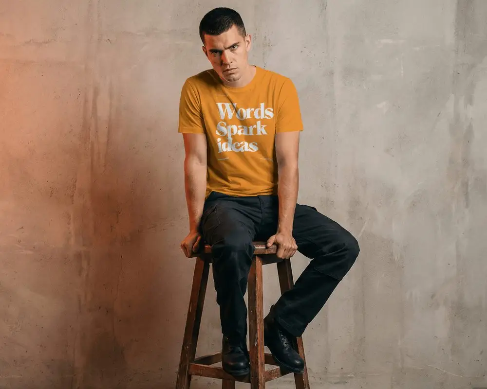 Classic Crew Neck Tshirt Mockup For Men Casual Wear Essential Comfortable Stylish Outfit Choice