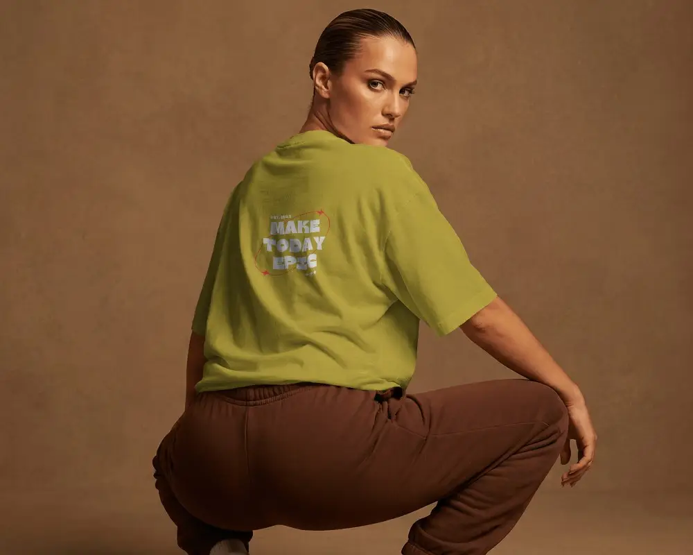 Casual Loose Fit Women Tshirt Mockup For Apparel Brand Presentation