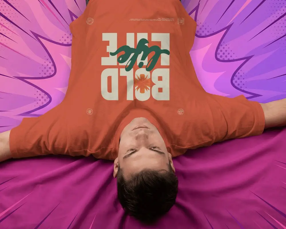 Casual Comfortable Tshirt Mockup For Men Relaxed Fit Fashionable Design Template