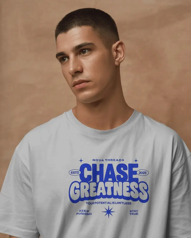 Modern Plain Round Neck Tshirt Mockup Men Casual Relaxed Fit Basic Wardrobe Essential