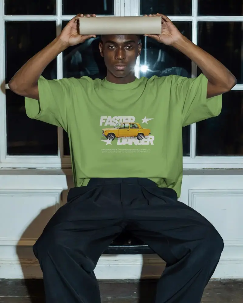 Oversized Relaxed Fit Tshirt Mockup For Modern Streetwear Fashion Brand Presentation