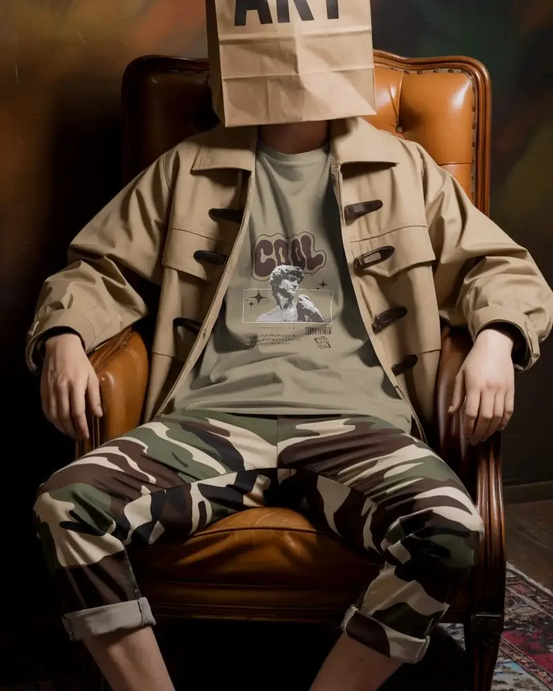 Casual Comfortable Tshirt Mockup For Men With Relaxed Fit And Stylish Modern Look