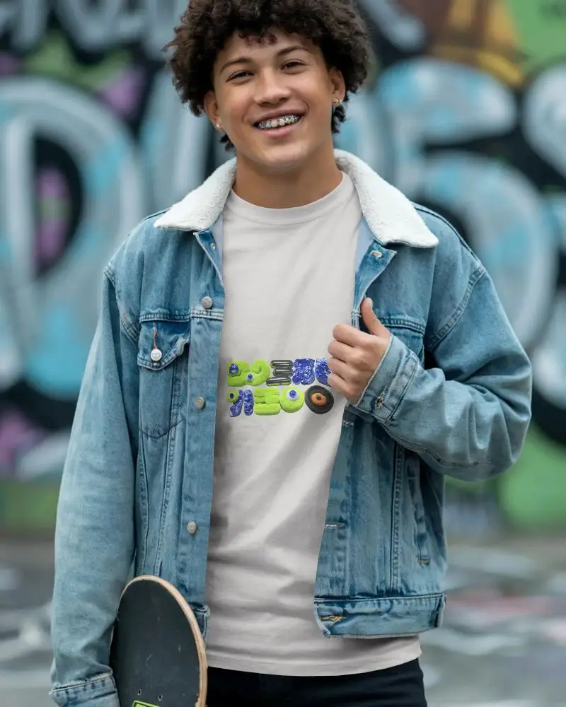 Casual Comfortable Youthful Tshirt Mockup For Skateboard Style Apparel Model