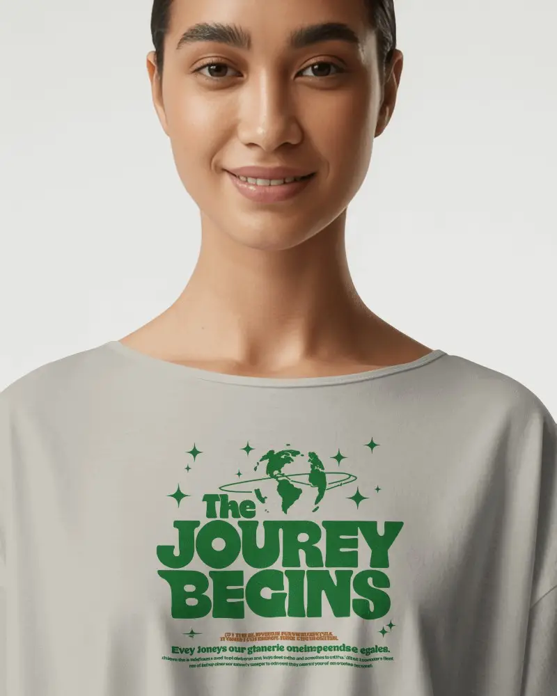 Soft Flowy Women Crewneck Loose Fit Casual Basic Tshirt Mockup With Short Sleeves