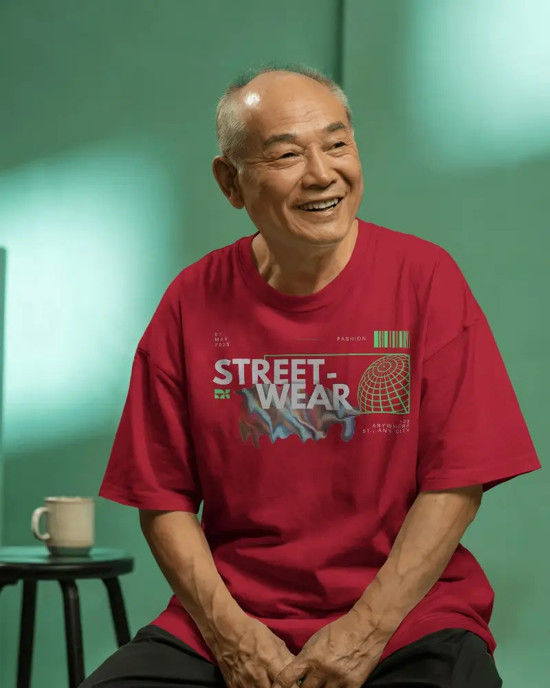 Comfortable Relaxed Fit Tshirt Mockup For Older Men Casual Wear Everyday Outfit Style