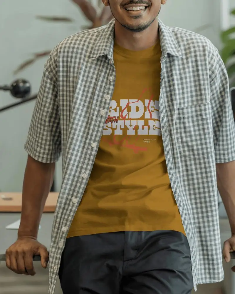 Casual Mens Basic Tshirt Mockup For Stylish Urban Outfit And Relaxed Everyday Look