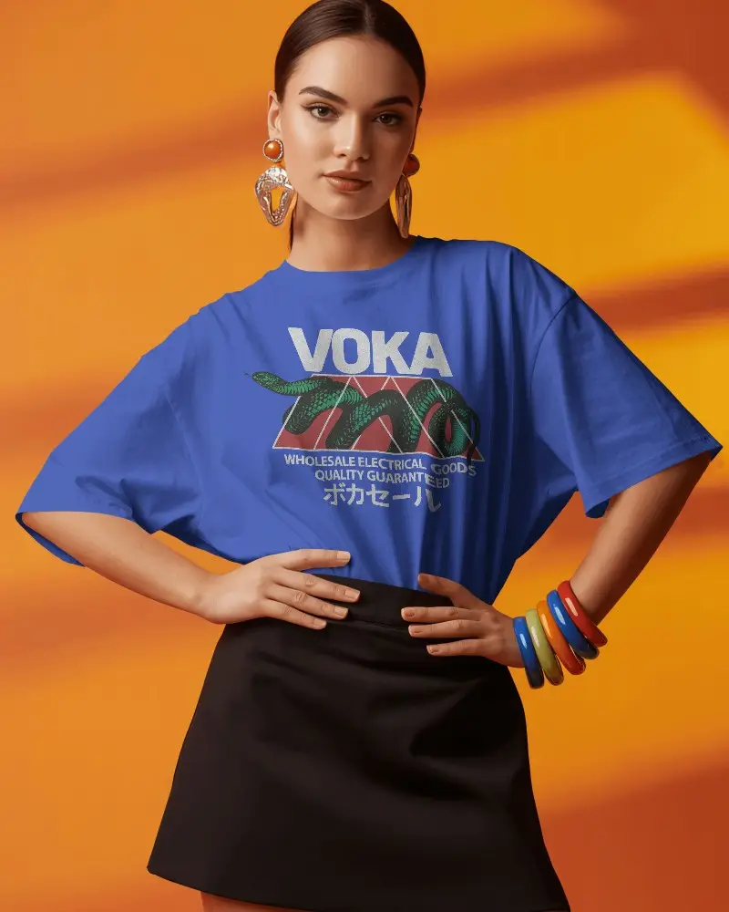 Modern Loose Fit Women Oversized Casual T Shirt Mockup Fashionable Streetwear Style Top