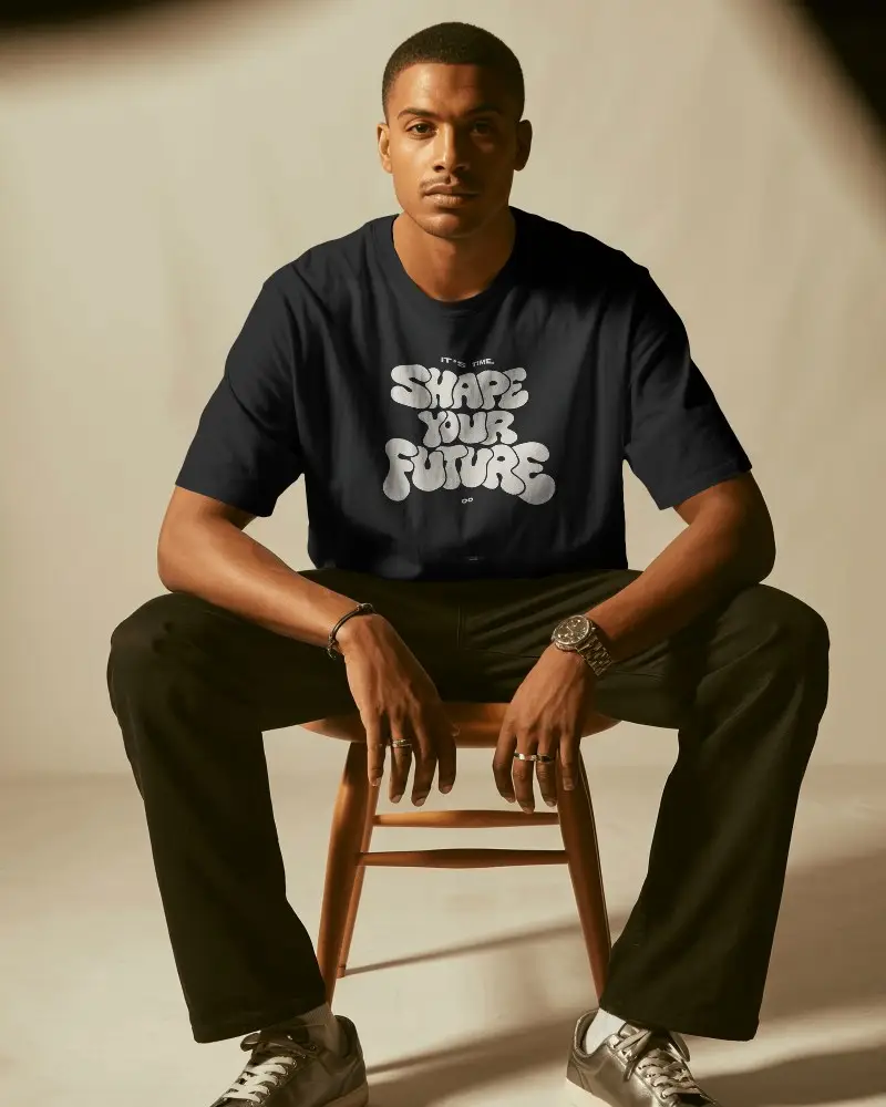 Modern Relaxed Fit Crewneck Tshirt Mockup For Men Casual Streetwear Fashion Bold Stylish Year Round