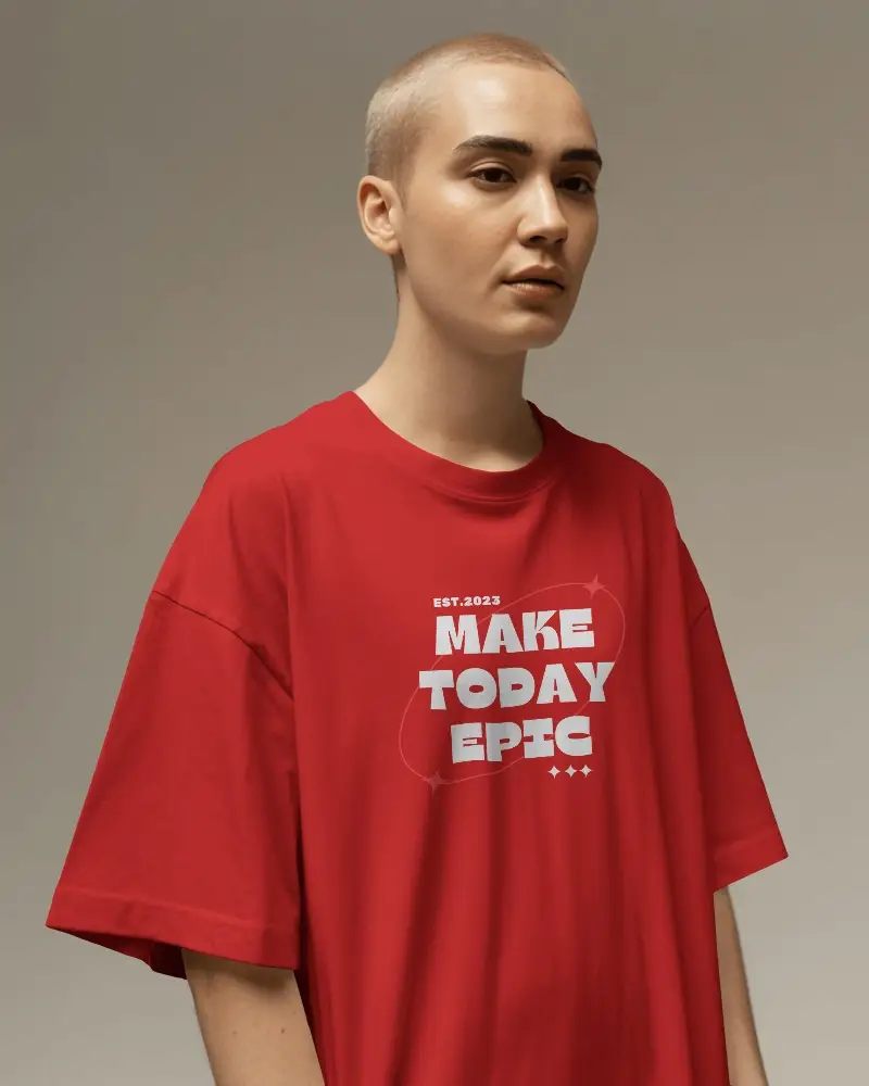 High Quality Comfortable Loose Fit Plain Tshirt Mockup For Fashion Brand Showcasing