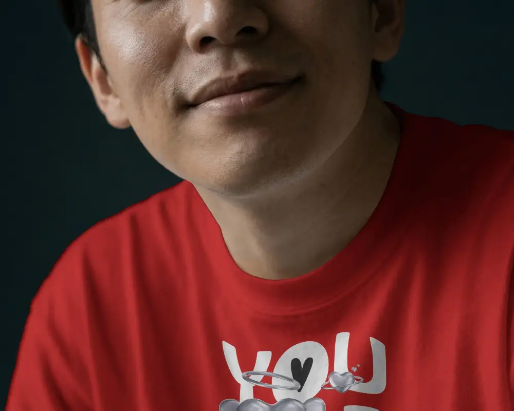 Casual Comfortable Crewneck Tshirt Mockup For Men In Detail View For Branding