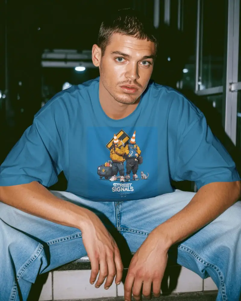 Relaxed Mens Tshirt Mockup Fashionable Cotton Tee For Summer Casual Outfit