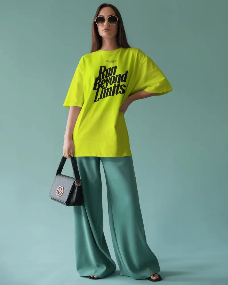 Oversized Comfortable Casual Tshirt Mockup For Women With Relaxed Fit Elegant Style