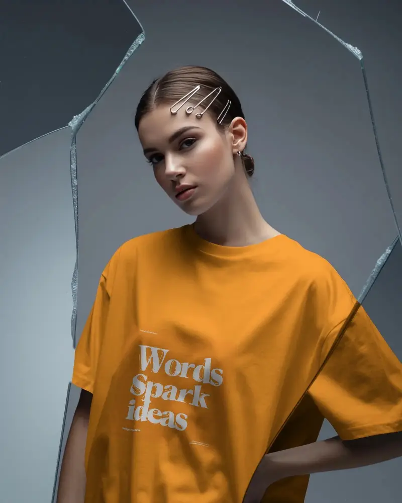 Trendy Stylish Tshirt Mockup With Minimalist Design And Modern Fashion Model Pose