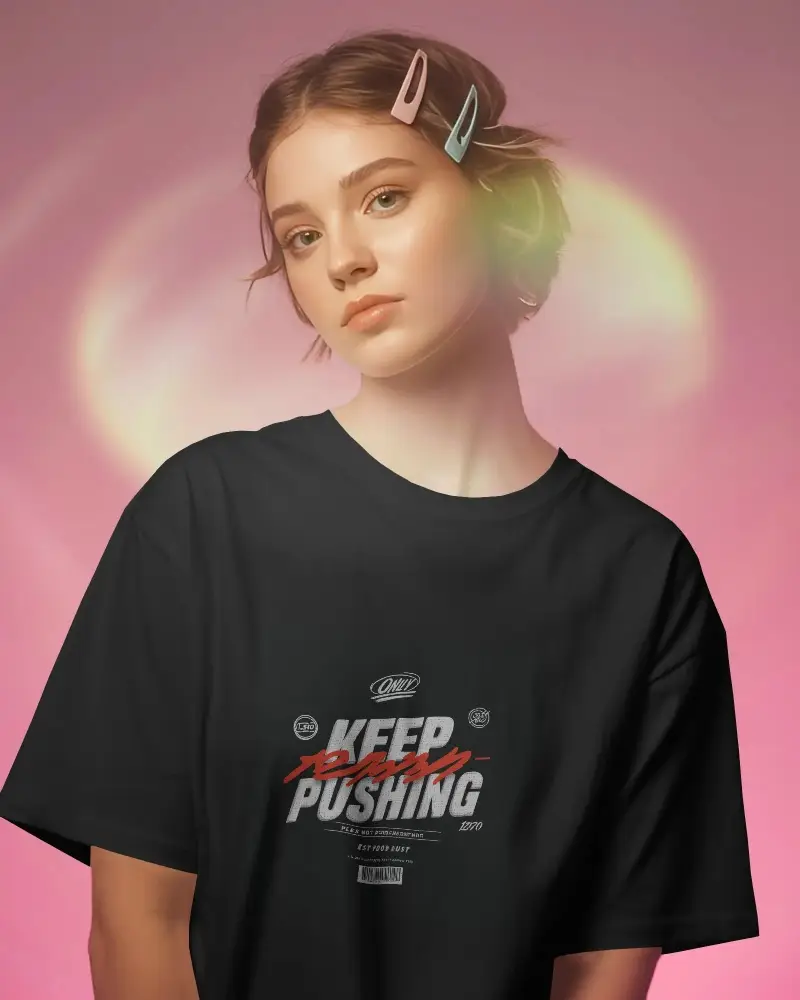 Casual Oversized Feminine Tshirt Mockup Ideal For Print Designs And Customized Fashion Looks