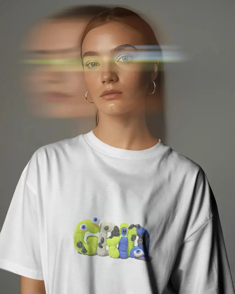 High Quality Oversized Tshirt Mockup With Realistic Fabric Texture For Fashion Designers