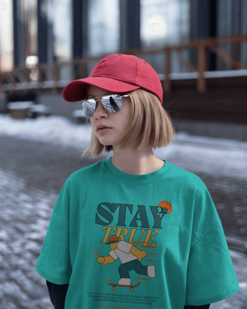 Contemporary Outdoor T Shirt Mockup Stylish Relaxed Fit With Winter Urban Aesthetic 0613