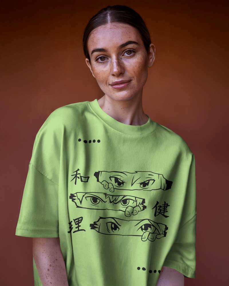 Natural Portrait T Shirt Mockup On Female Model With Earthy Toned Background Soft And Authentic Look 0625