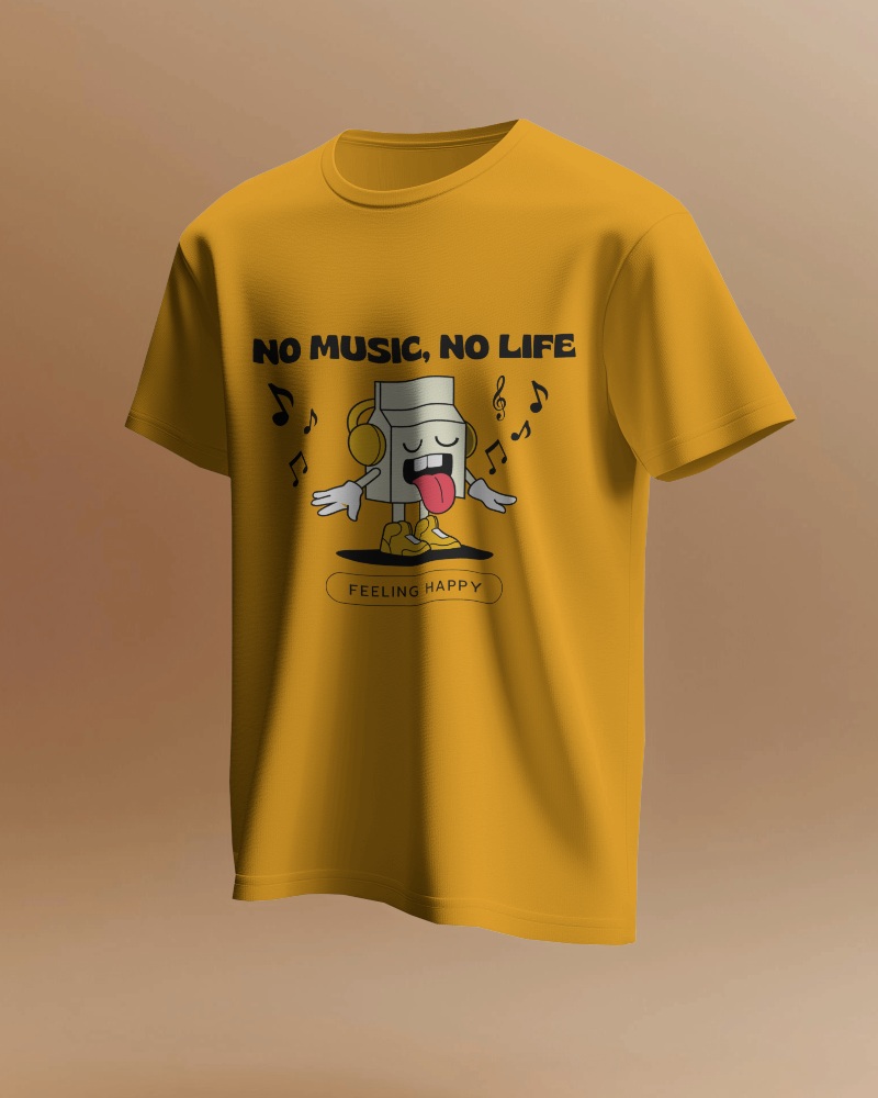 Floating Classic T Shirt Mockup Soft Light And Shadow On Warm Brown Gradient Background Minimal And Elegant Presentation 0636