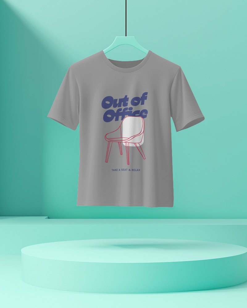 Minimalist Hanging T Shirt Mockup Pastel Mint Background Modern Podium Display Clean And Stylish Presentation 0657