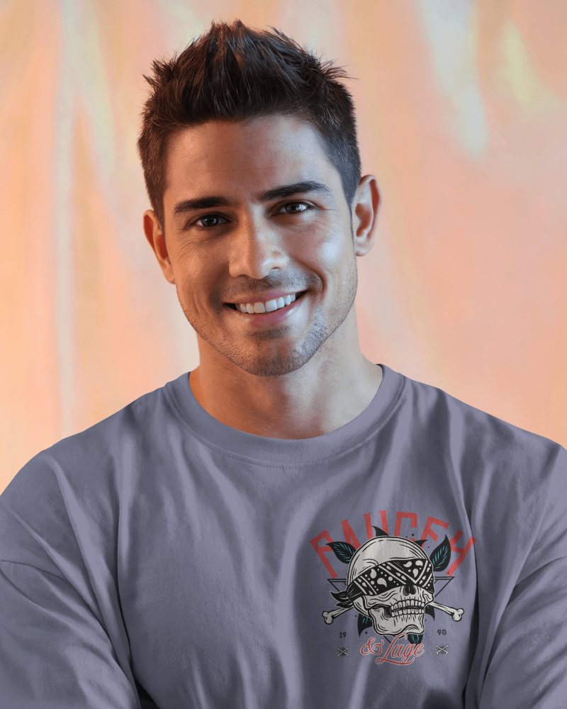 Friendly Male T Shirt Mockup Natural Expression Cozy Colorful Backdrop Contemporary Fashion Showcase 0668