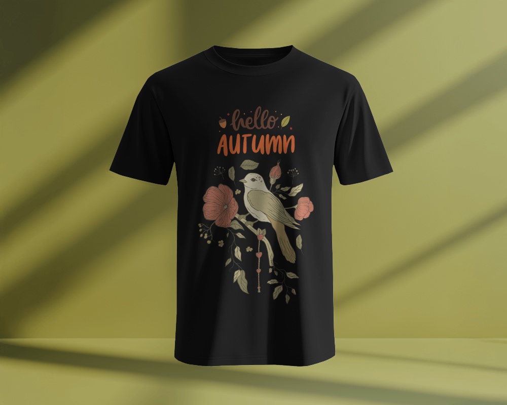 Floating T Shirt Mockup Soft Shadow Play Muted Green Background Clean And Modern Look 0683