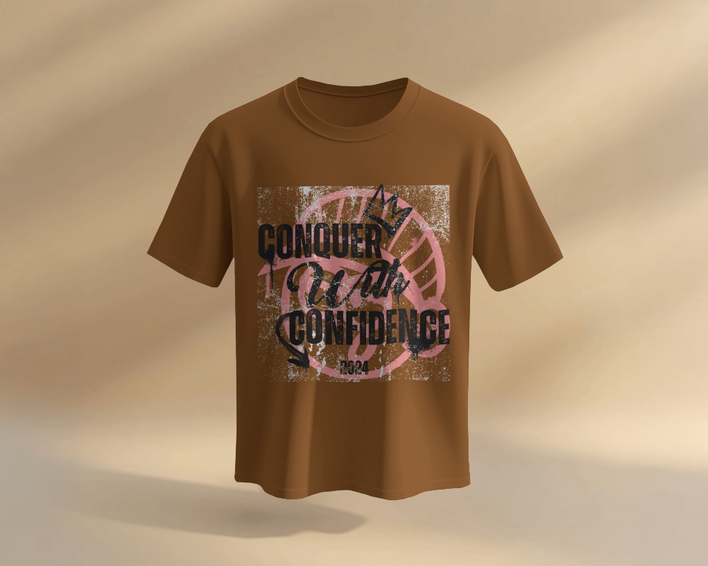 Suspended T Shirt Mockup Warm Toned Backdrop Gentle Lighting Premium Studio Presentation 0689