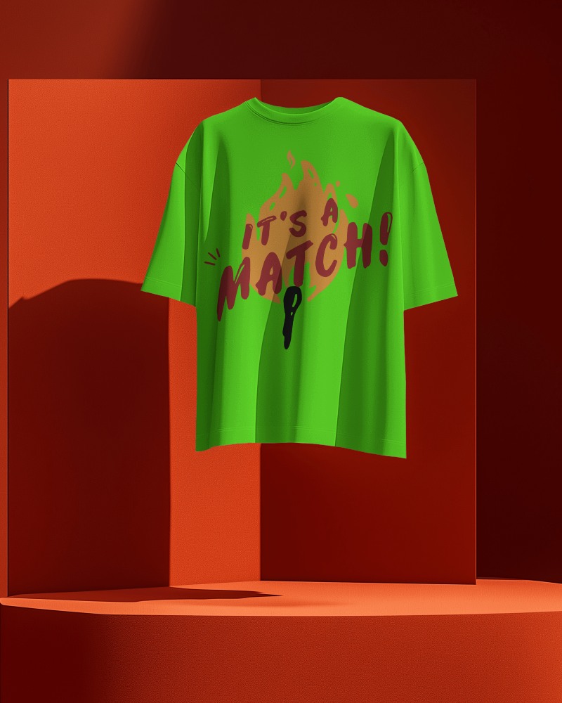 Modern Minimalist T Shirt Mockup Floating Tee In Bold Geometric Red Setting Dramatic Lighting Stylish And Artistic Display 0749