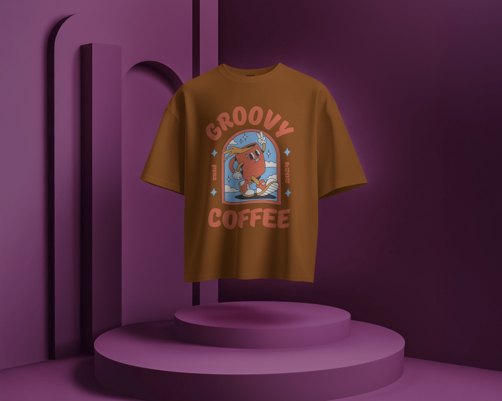 Floating T Shirt Mockup Luxurious Purple Arched Background Minimalist Display With Elegant Lighting 0755