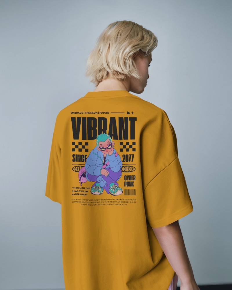 Backside Oversized T Shirt Mockup Female Model In Modern Minimalist Setting Relaxed And Stylish Fit 0790