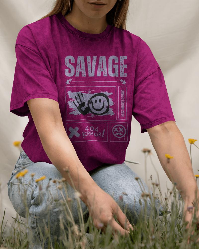 Acid Wash Outdoor T Shirt Mockup Female Model Kneeling In Wildflowers Vintage And Nature Inspired Look 0796