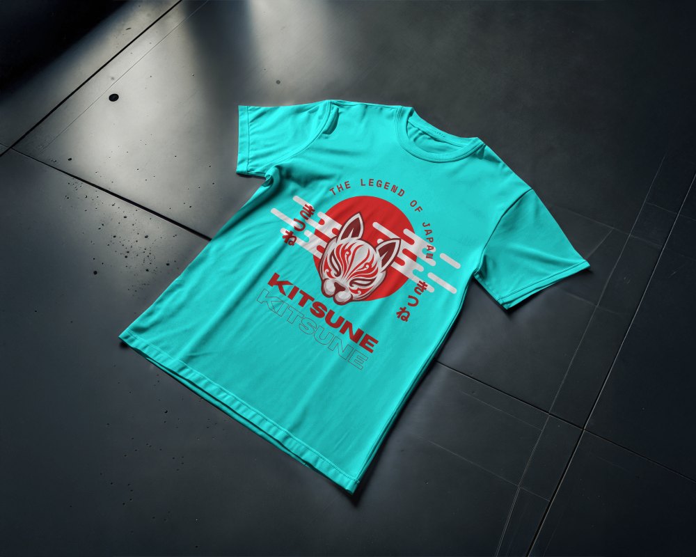 Flat Lay T Shirt Mockup On Dark Floor Moody Lighting Minimalist And Modern Aesthetic Premium Fashion Presentation 0860