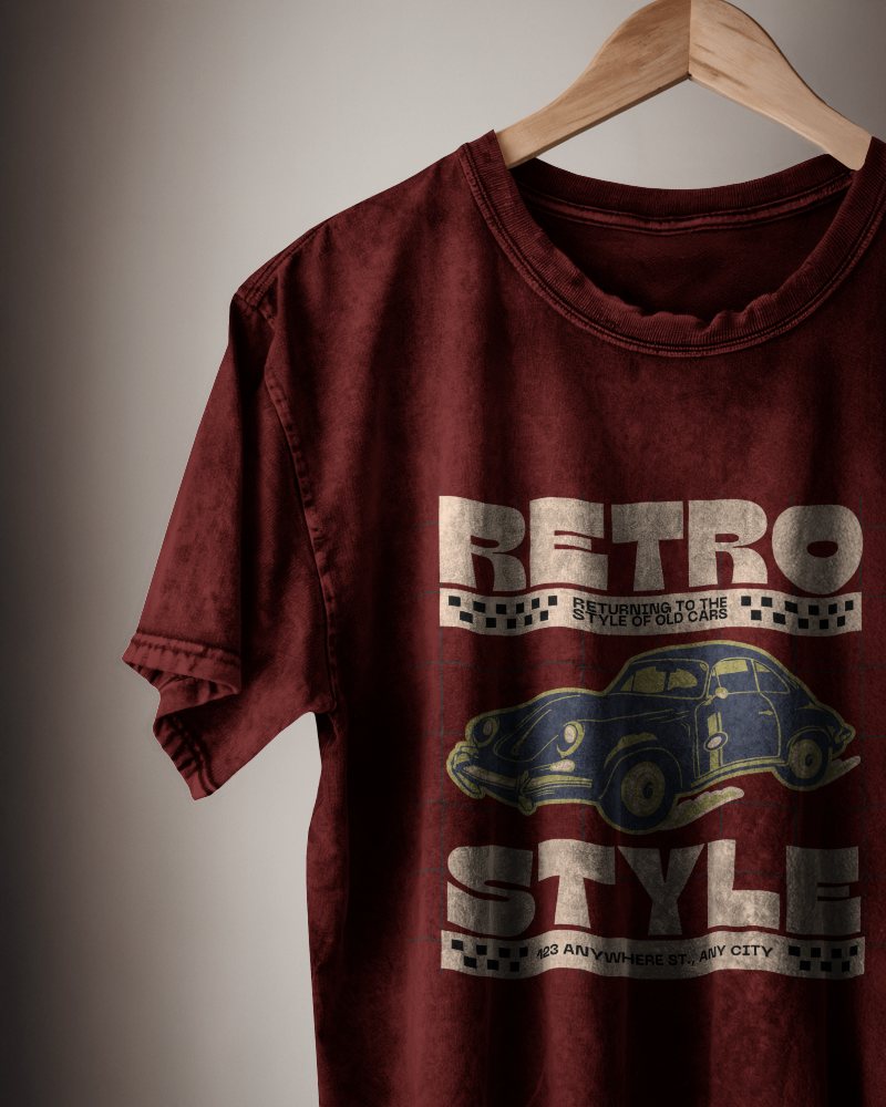 Minimal Hanging Acid Wash Tshirt Mockup Grey White Faded Texture On Wooden Hanger Neutral Background Soft Shadowing Modern And Edgy Presentation 0884