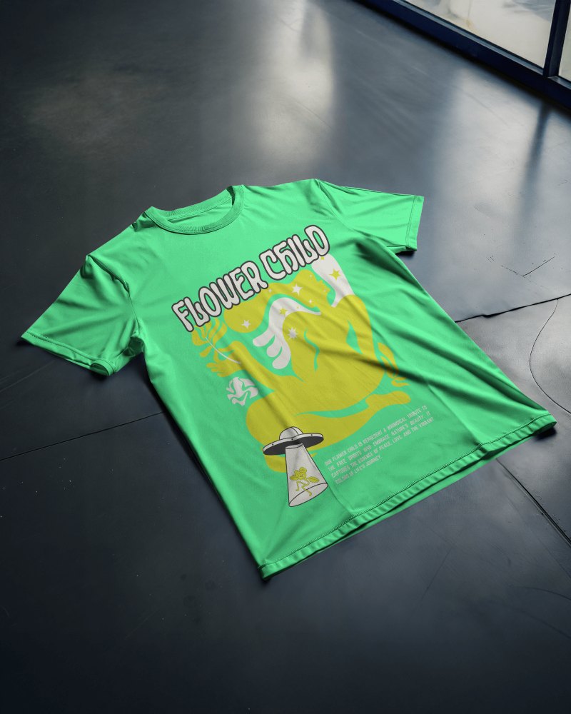 Angled Floor View T Shirt Mockup Minimal Natural Lighting On Modern Concrete Surface Casual And Clean Presentation 0897