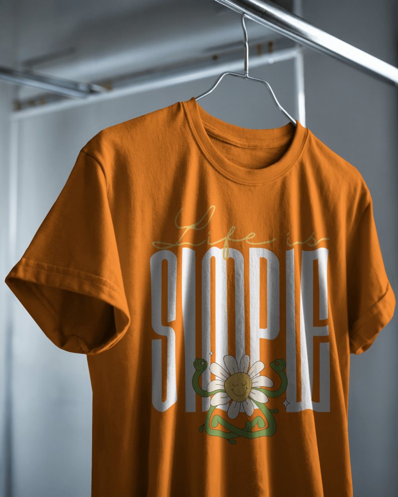 Minimal Hanging T Shirt Mockup White Round Neck Short Sleeve On Metal Hanger In Soft Natural Light Industrial Wardrobe Setting Clean And Elegant Style  0902