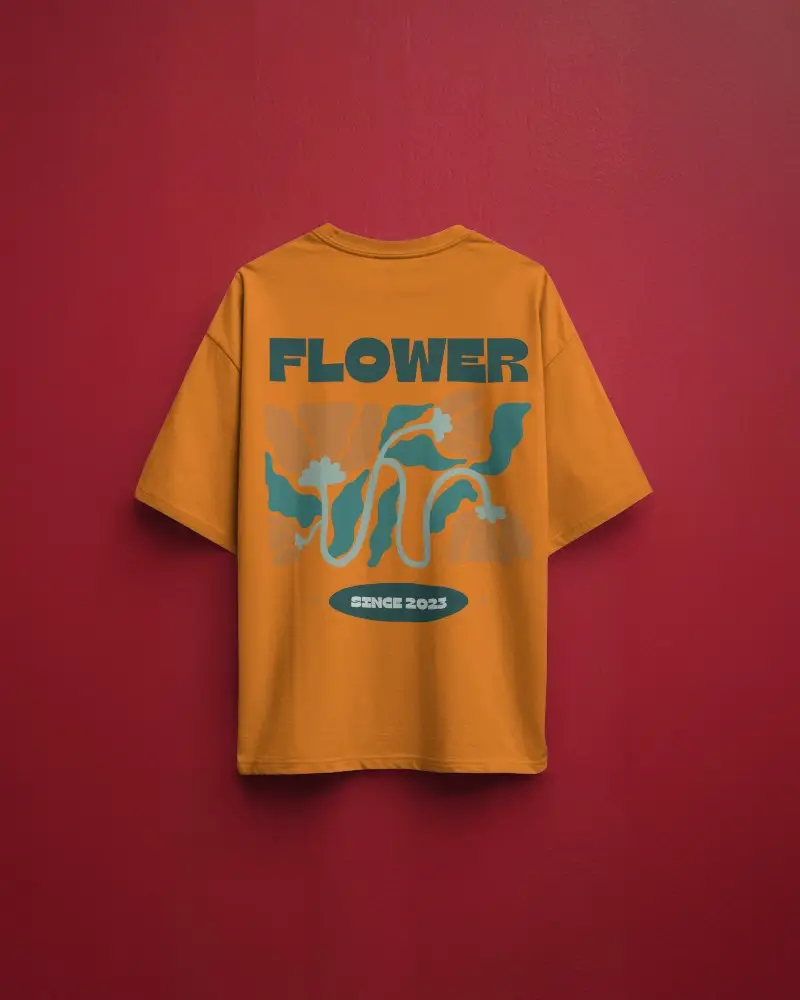 Back View Hanging T Shirt Mockup White Tee On Vibrant Red Wall Minimalist Display Bold And Modern Aesthetic1