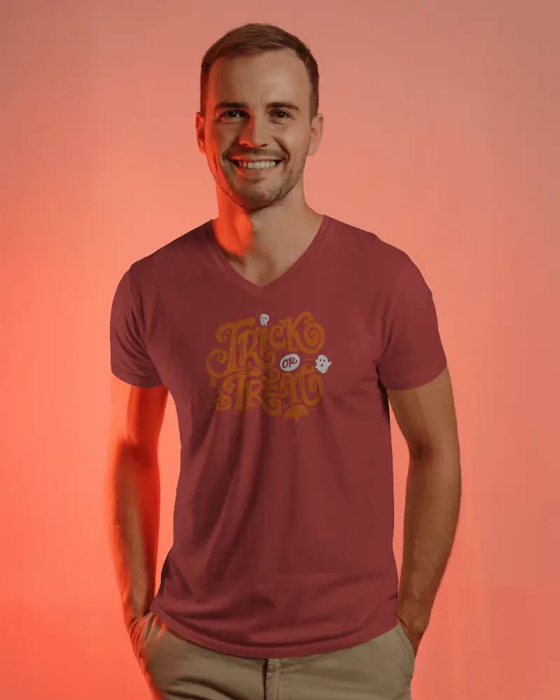 Casual Vneck T Shirt Mockup For Men Lightweight Comfortable Everyday Wear Style Trendy Fashion