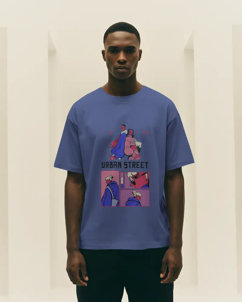 Studio Lighting Tshirt Mockup Young Man Standing In Symmetrical Cream Interior Environment 02029