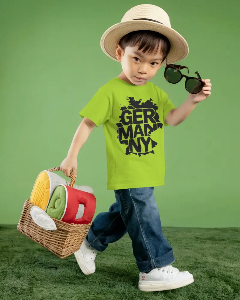 Stylish Kids Cotton Tshirt Mockup With Casual Summer Accessories For Retail Promotion