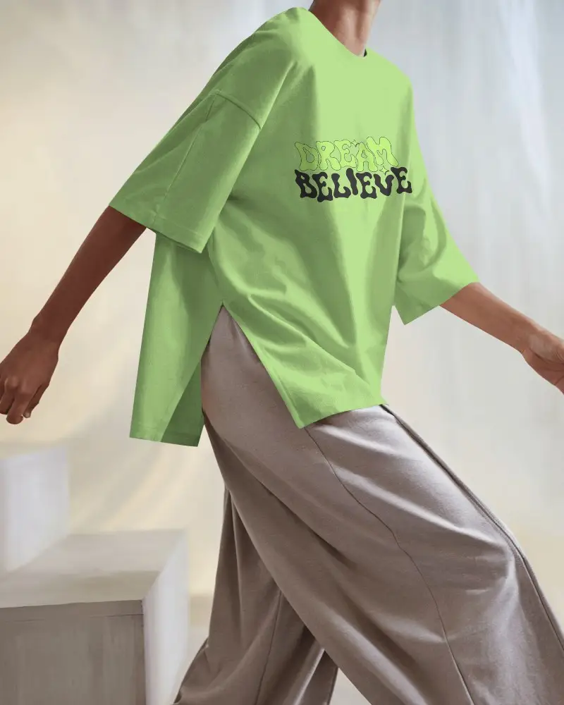 Streetwear Style T Shirt Mockup Loose Fit Modern Cut With Soft Lighting And Muted Tones