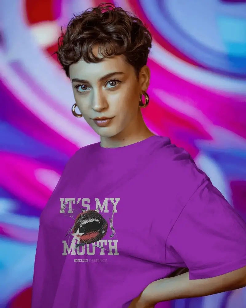 Trendy Women Relaxed Fit Tshirt Mockup For Fashionable Streetwear Brand Promotion